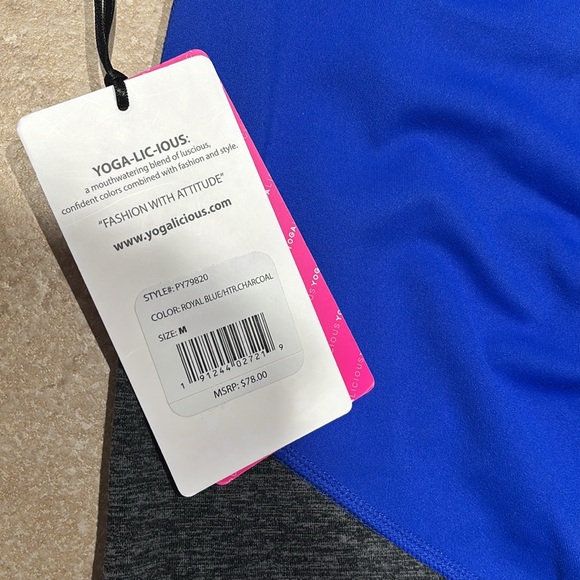 SALE🎉 YOGALICIOUS Bonded blue/gray & mesh leggings - Picture 10 of 11